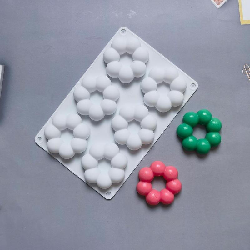 .1pc Flower Shaped Silicone Donut Mold 3D Fondant Cake Chocolate Baking Tool Non-Stick Multicavity Mould