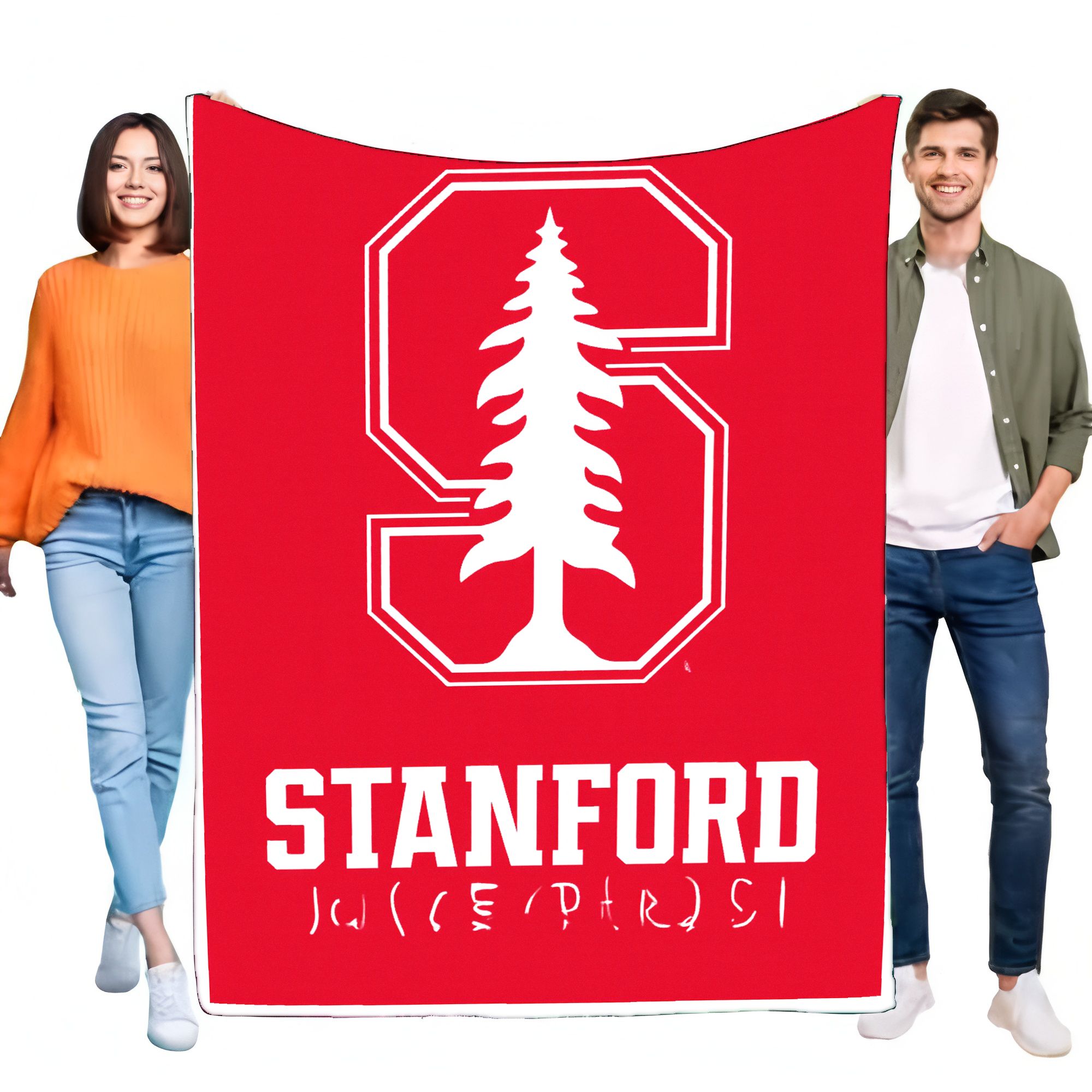 Stanford University Blanket Red Soft Cozy Throw with White Logo Bold STANFORD Text Perfect for Students and Alumni Stylish Home 75X95CM
