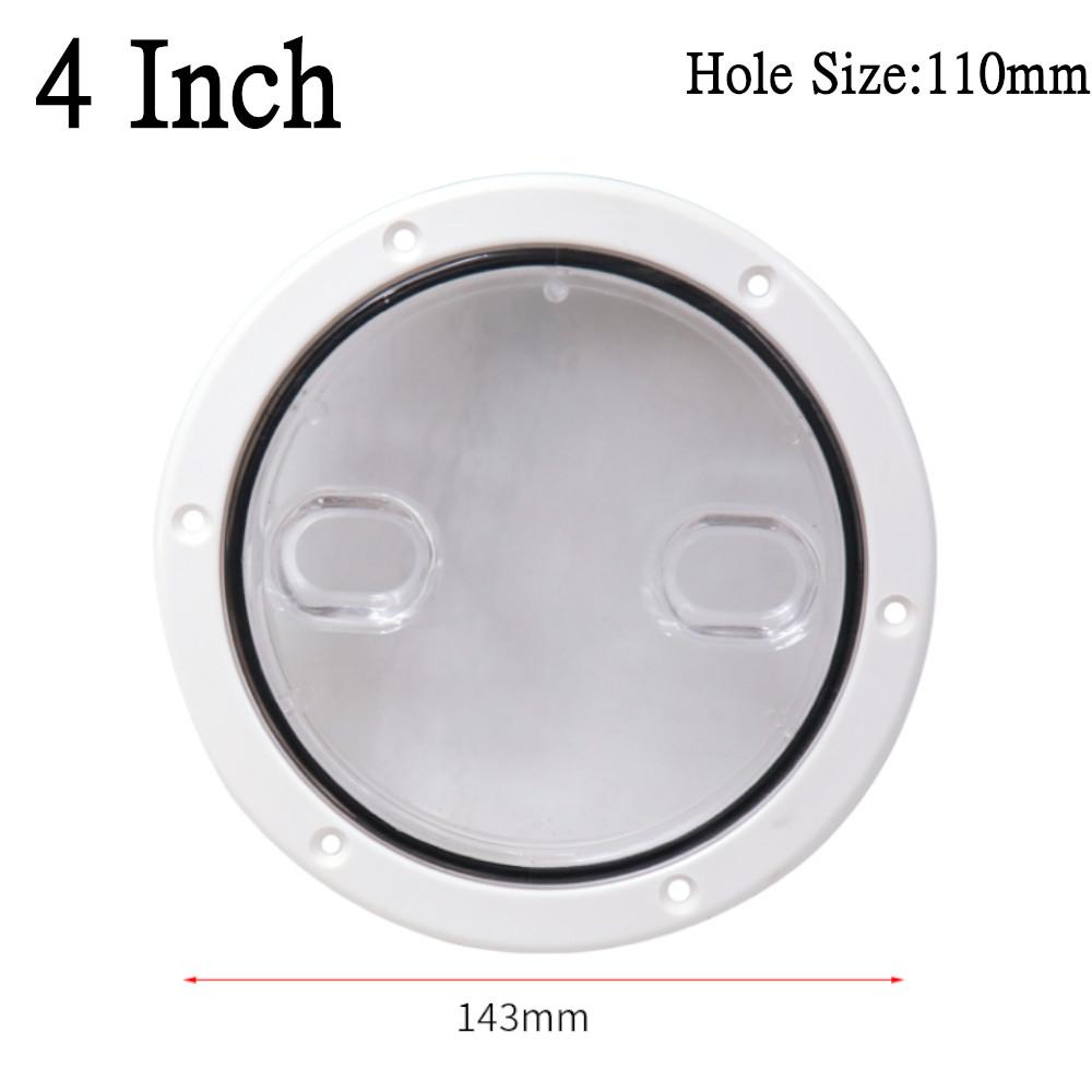 4/6/8 Inch Black Marine Boat RV Black Round Deck Inspection Cover Access Hatch Covers White/Transparent Hatch Cover Plate