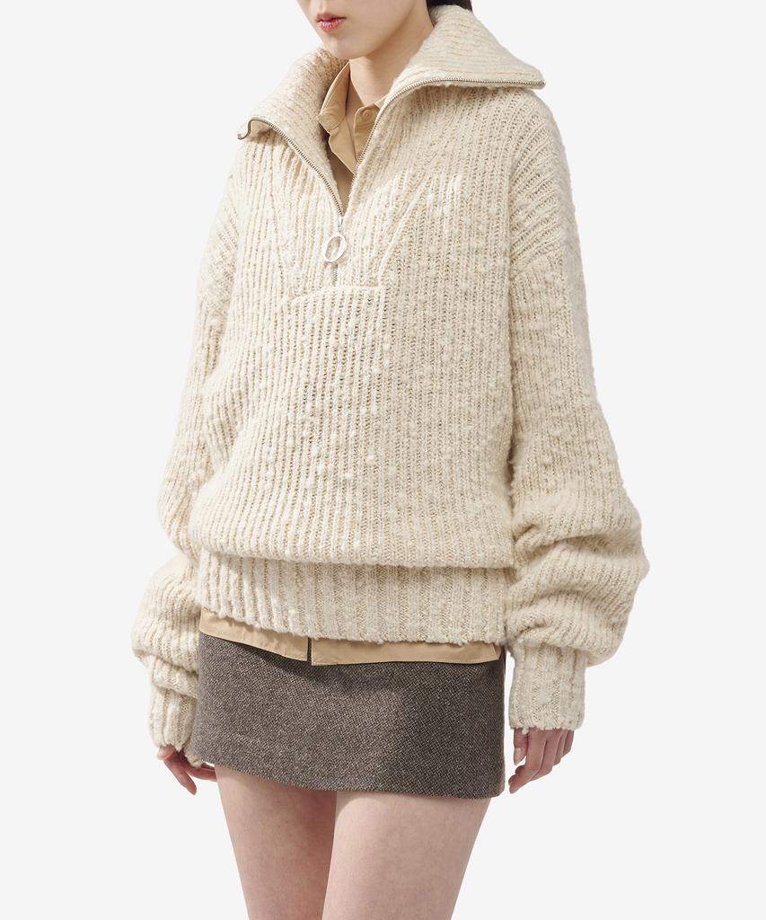 Ami Half Zipper Knit - Ivory / Uks633Kn0022185