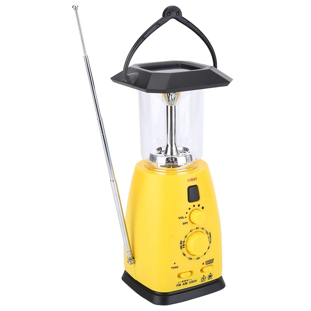 Hand Crank Solar Power LED Camping Emergency Flashlight Torch Lamp Phone Charger