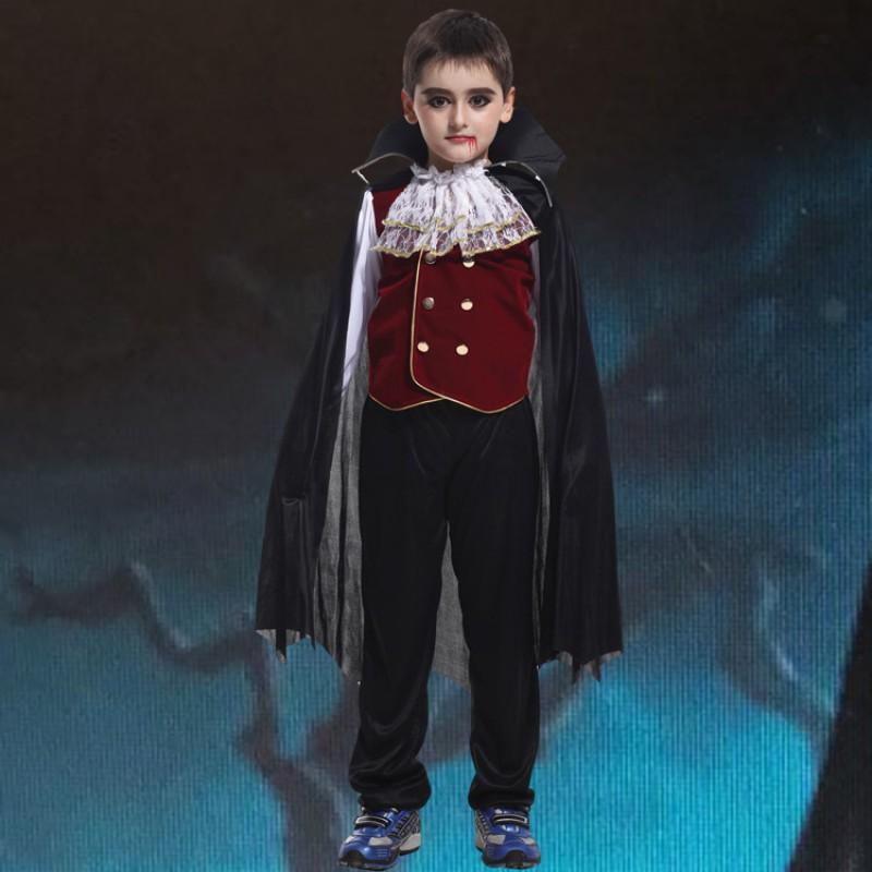 Kinder Vampir Kostüm Halloween Fledermaus Prinz Cosplay Outfit Jungen Bühne Party