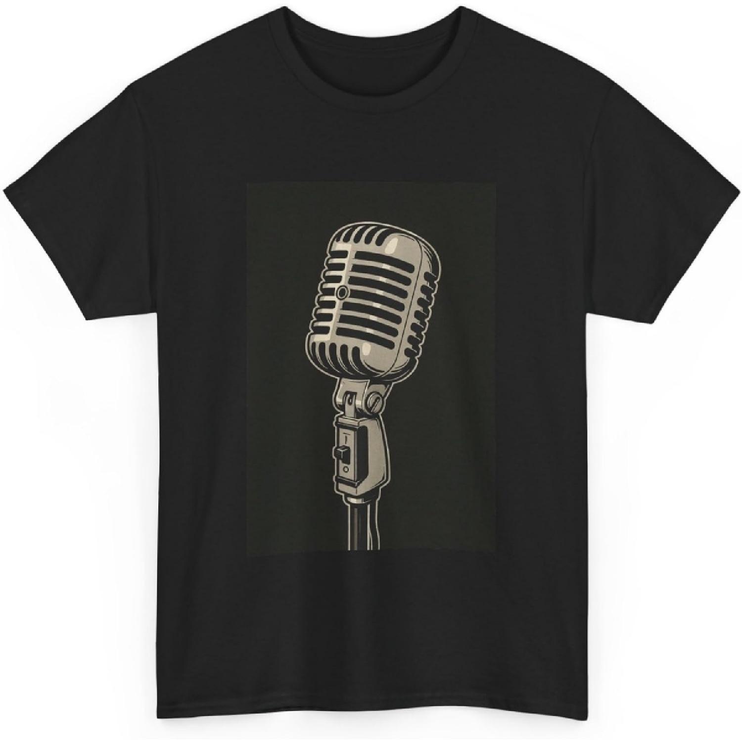 Мужская винтажная футболка унисекс из плотного хлопка с микрофоном S