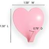 Heart Wall Hooks, 8 Pack, Small Pink Decorative Accessories, Purse Hanger for Girls Room, Stainless Steel, Sturdy Adhesive for Hanging Keys, Bags,