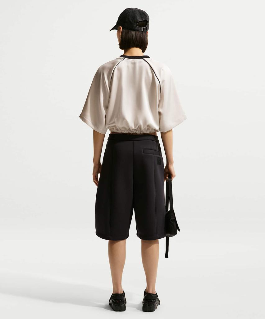 NIKE Sportswear Oversized Satin Top W - Light Bone: Black / Ih1331-072