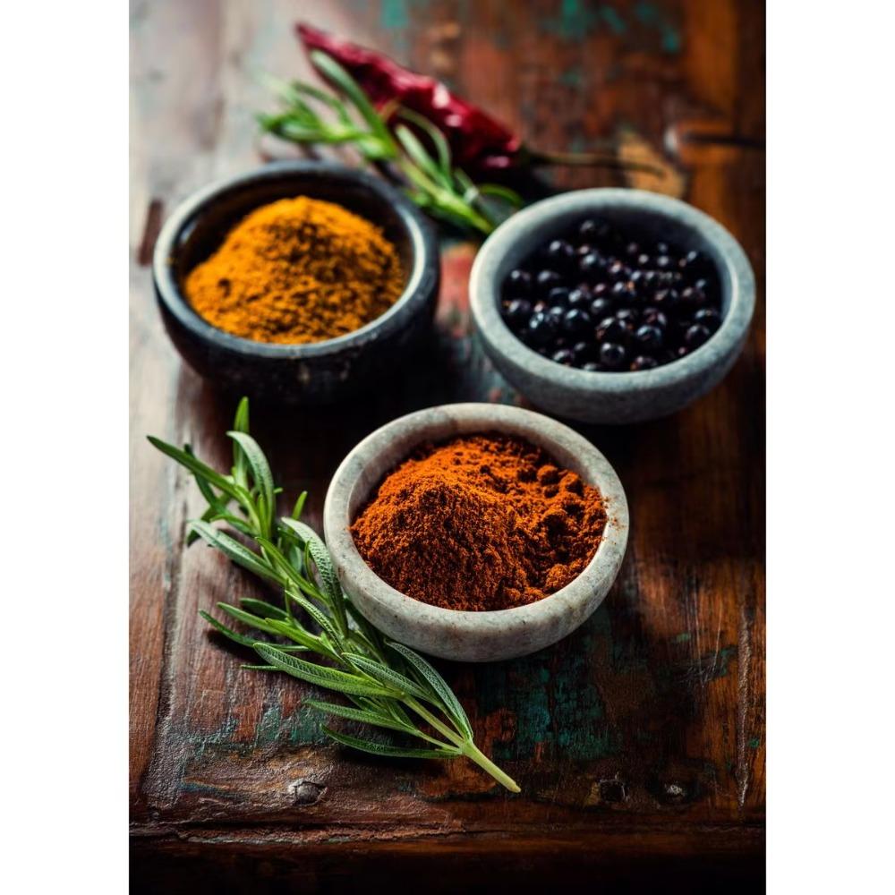 Modern Colorful Spices Chili Seasoning Spoon Posters and Prints Canvas Printing Wall Art Picture for Restaurant Kitchen