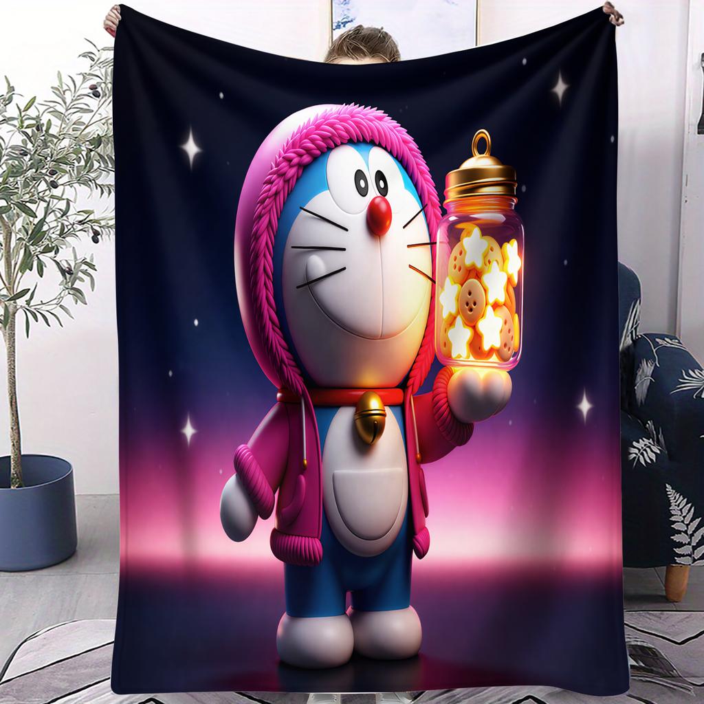 Coperta Copriletto Piccola in Peluche Doraemon Anime Giapponese Coperta da Divano Lancia Coperta Calda Novità per Tutte le Stagioni Regalo per Bambini Casa