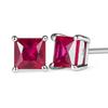 Orecchino Rubino Rosa Naturale 7,35 ct Argento Sterling 925 Quadrato per Lei Gioiello con Pietra Preziosa Regalo