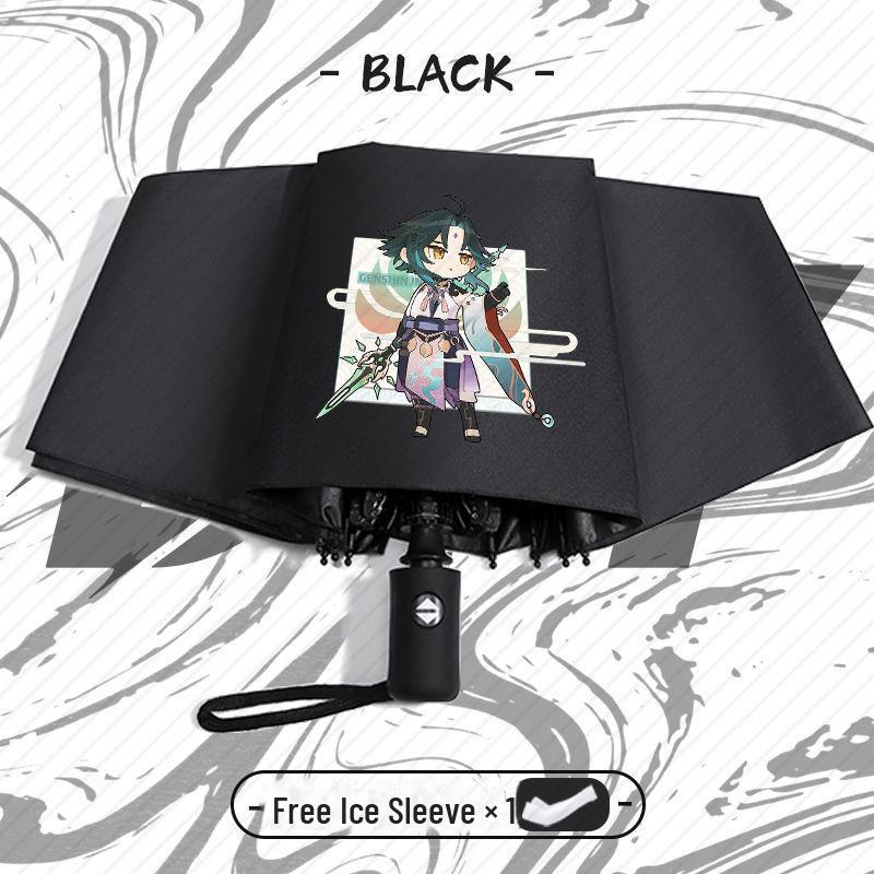 Genshin Impact Automatický skládací deštník s UV ochranou pro žáky základních škol - Odolný proti větru, pro slunečné i deštivé počasí