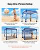 Beach Cabana, 2.4 x 2.4 m Beach Canopy with Side Wall, UPF 50+ Protection Easy Setup Cabana Tent with Sand Pockets, Adjustable Height Portable Shade