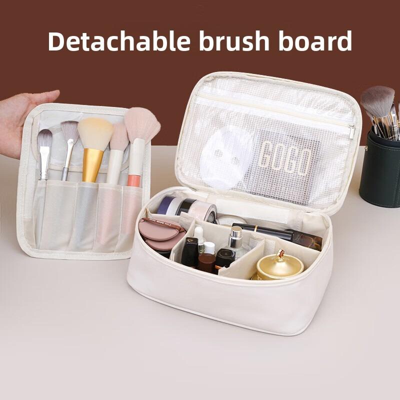 Three-in-One Makeup Bag - Double-layer, Easily Split, Large-capacity, Portable, Travel-Suitable Bathing and Storage Organizer