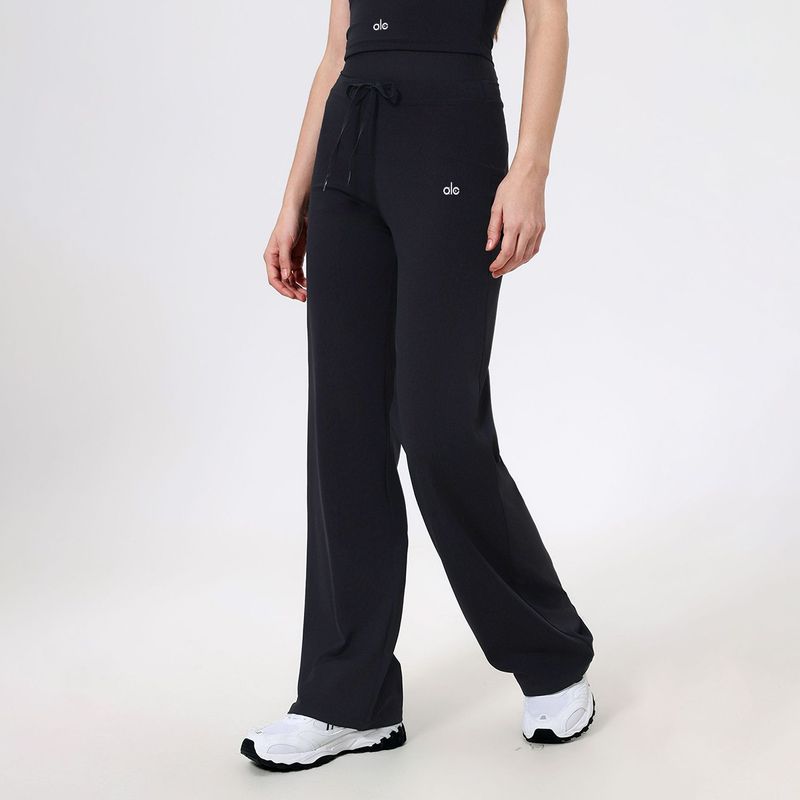 Aloneadv High Waist Belly Contracting Yoga Pants Women's Quick-Drying Running Thin Nude Feel Fitness Sports Loose Straight-Leg Pants