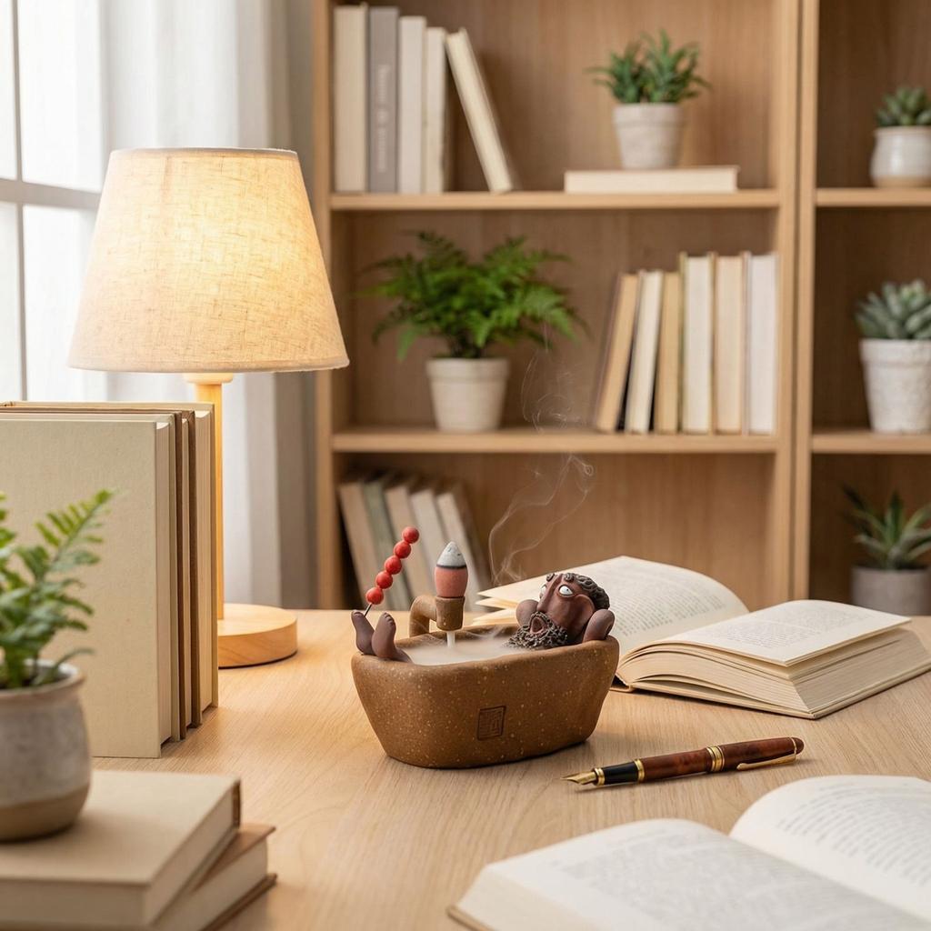 Handmade Bath Guy Ceramic Incense Holder, Hand-Pinched Ceramic Bath Guy Incense Holder, Hand-Pinched Funny Bathtub Figurine, Weird Art Aroma Burner