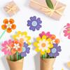 Flower Bouquets Craft Kits Paper Bouquets Making Tool with Ribbon DIY Mothers Day Cards Helper Floral Bouquets Crafts Supply