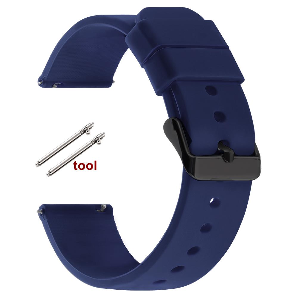 Bracelet Silicone à Libération Rapide 12/14/16mm 18mm 20mm 22mm 24mm Étanche Caoutchouc Bracelet pour Montre Connectée Huawei GT2/GT3