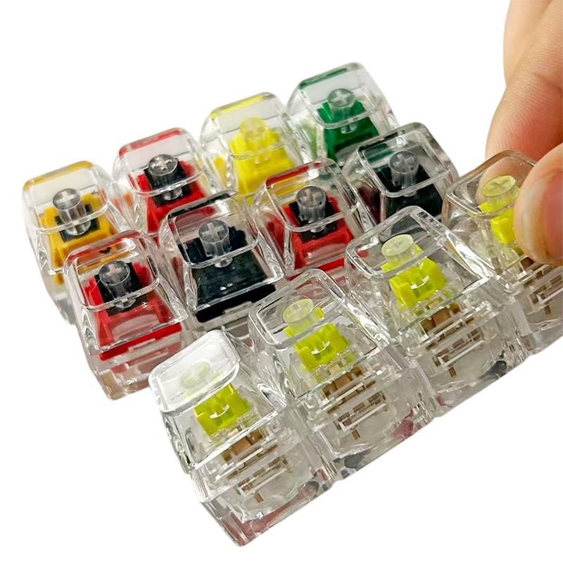 Led Keyboard Key Chain Toy 4 Keys Mechanical Keyboard Axis Tester Button Keycap Finger Keyboard Cap Toy Decompression Press Tool
