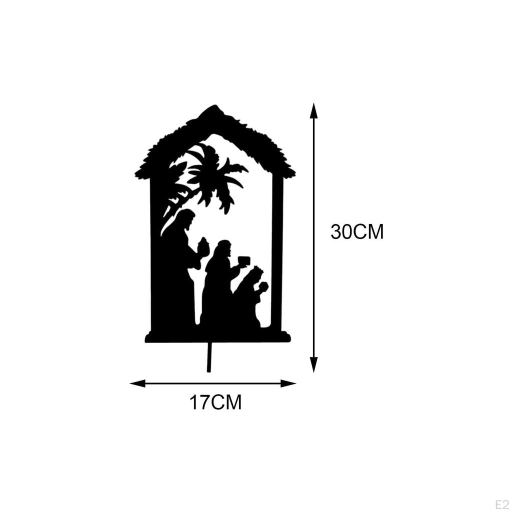 Christmas Nativity Scene Garden Stake Courtyard Sign Durable Multifunctional Yard for Aisle,