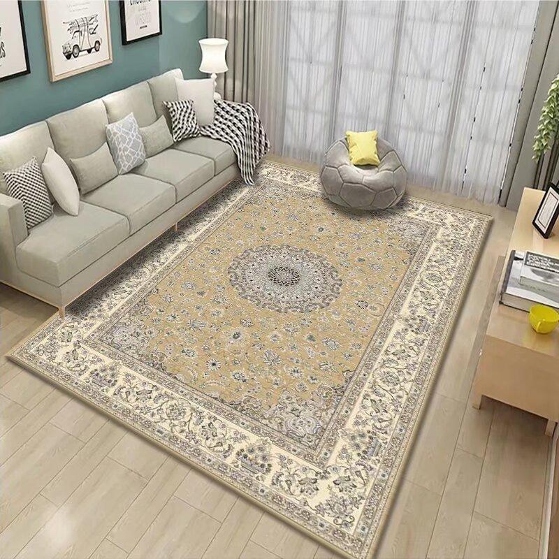 Persian Large Carpet In The Living Room Luxury Style Floor Mat Bohemian Pattern Anti-slip Soft Rugs for Bedroom Customizable IG