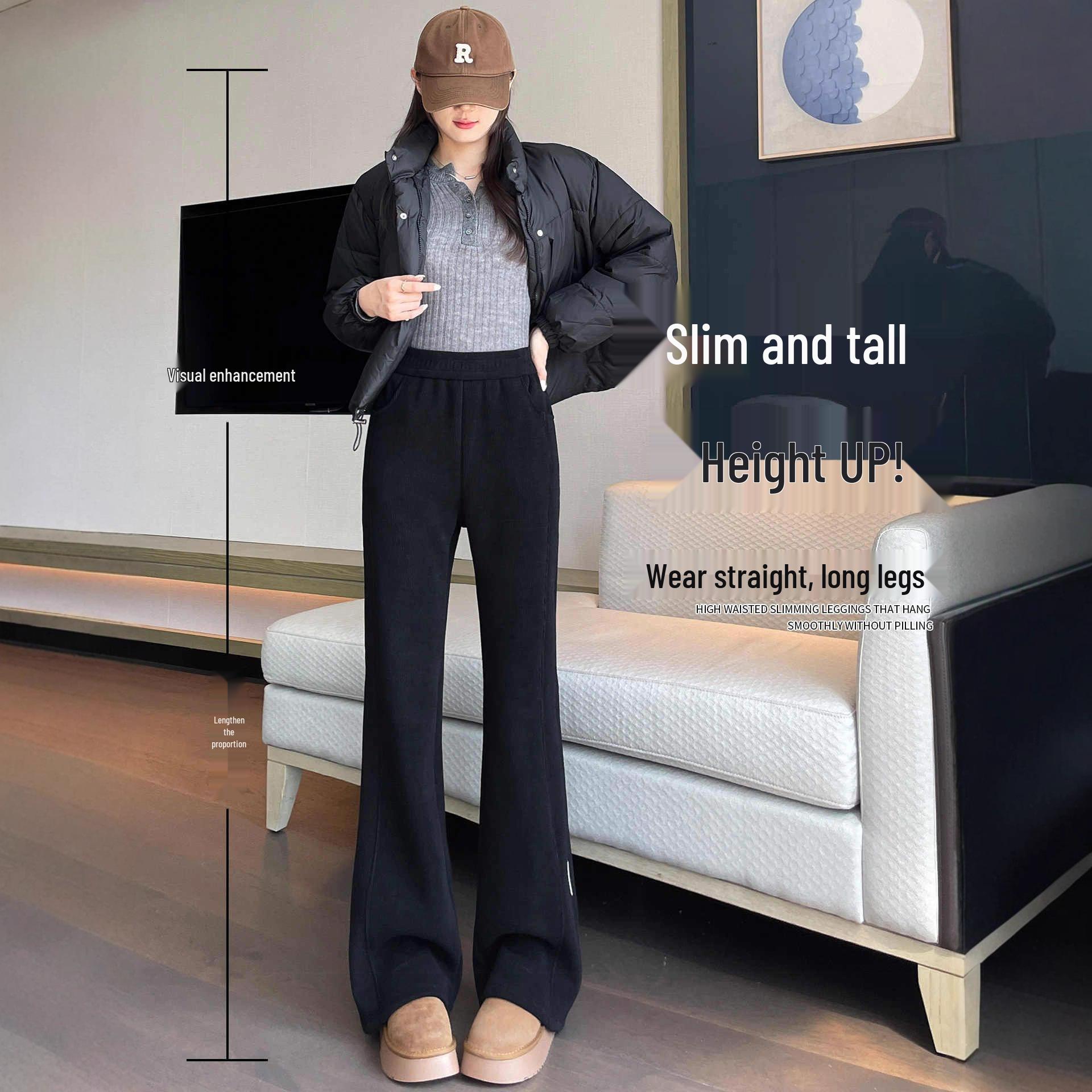 

Northeast Women s Extra Thick Lambswool Flare Corduroy Pants - Autumn/Winter, Plus Velvet & Cotton for Warmth XL