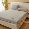 Simple Solid Color Fitted Sheet Nordic Mattress Cover Plush Bed Sheet Winter Warm Elastic Soft Bed Sheet with Elastic Band