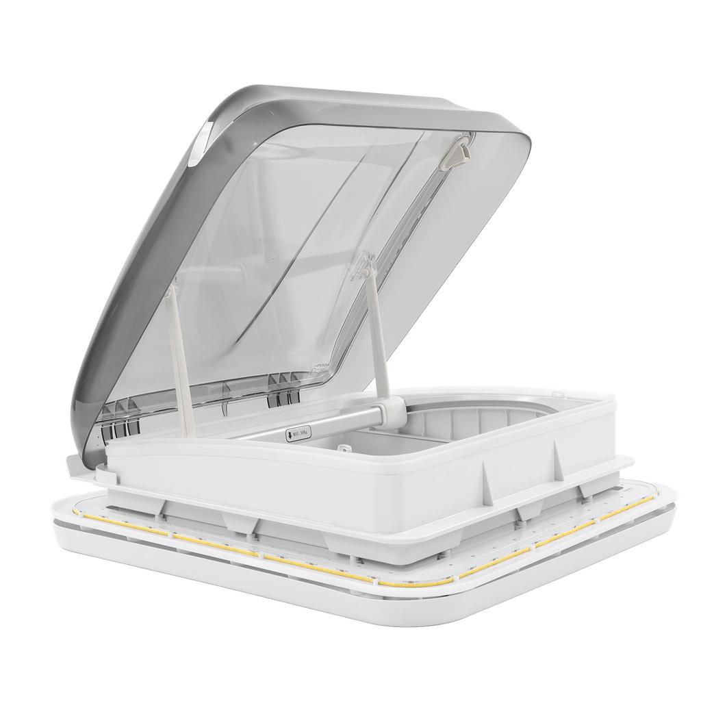 Roof Window 503x485mm Roof Window Skylight with 12V LED Light Pleated Blind Fly Screen for RV Yacht