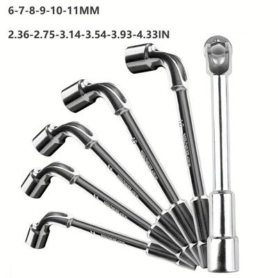 6pcs L-Shaped Perforated Socket Wrench Set for Car Repair Hexagonal Socket Mechanic's Hand Tools with Iron Alloy Body