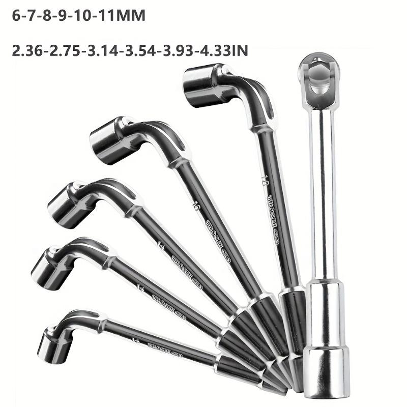 6pcs L-Shaped Perforated Socket Wrench Set for Car Repair Hexagonal Socket Mechanic's Hand Tools with Iron Alloy Body