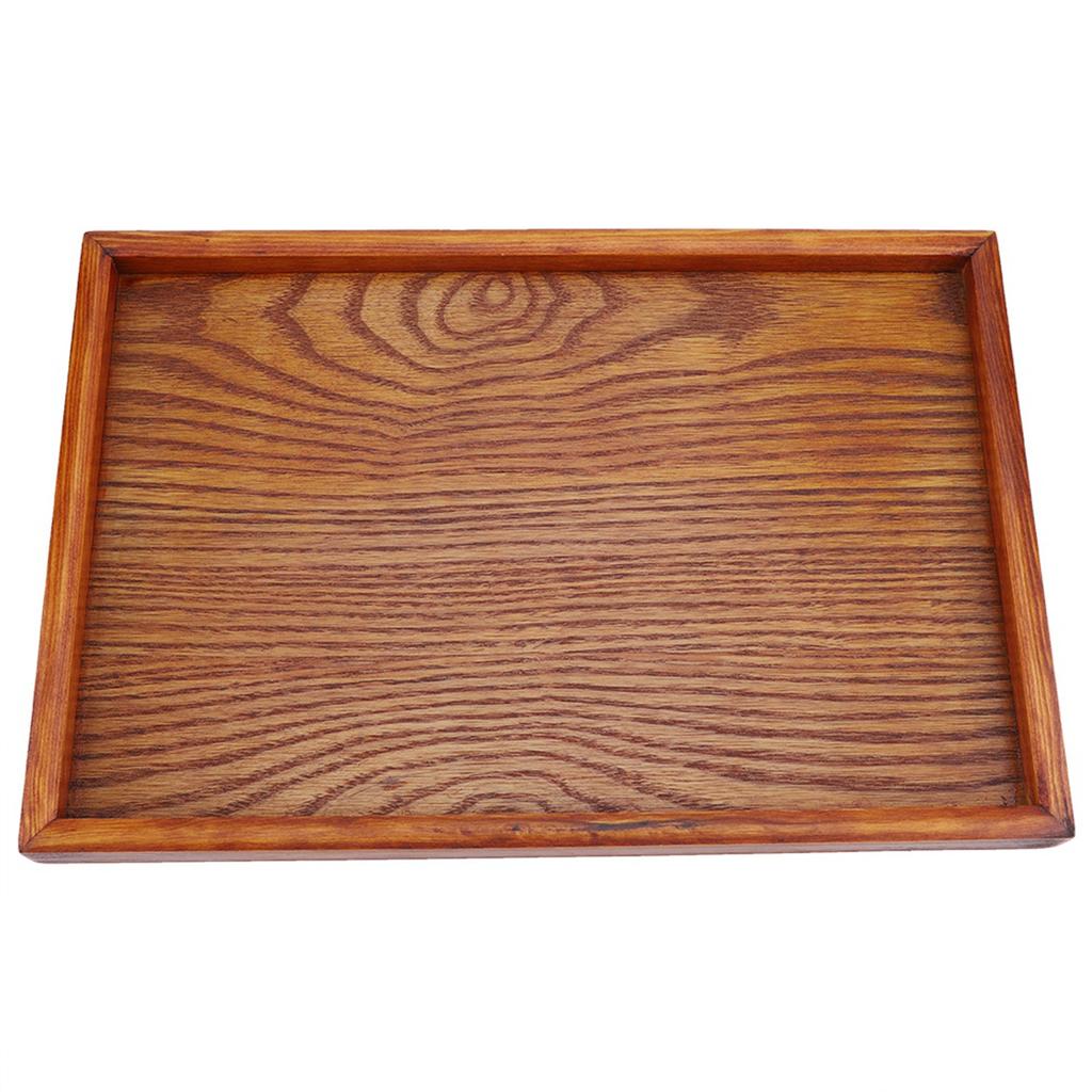 Rectangle Wooden Tea Tray Serving Table Plate Snacks Food Storage Dish for Hotel Home