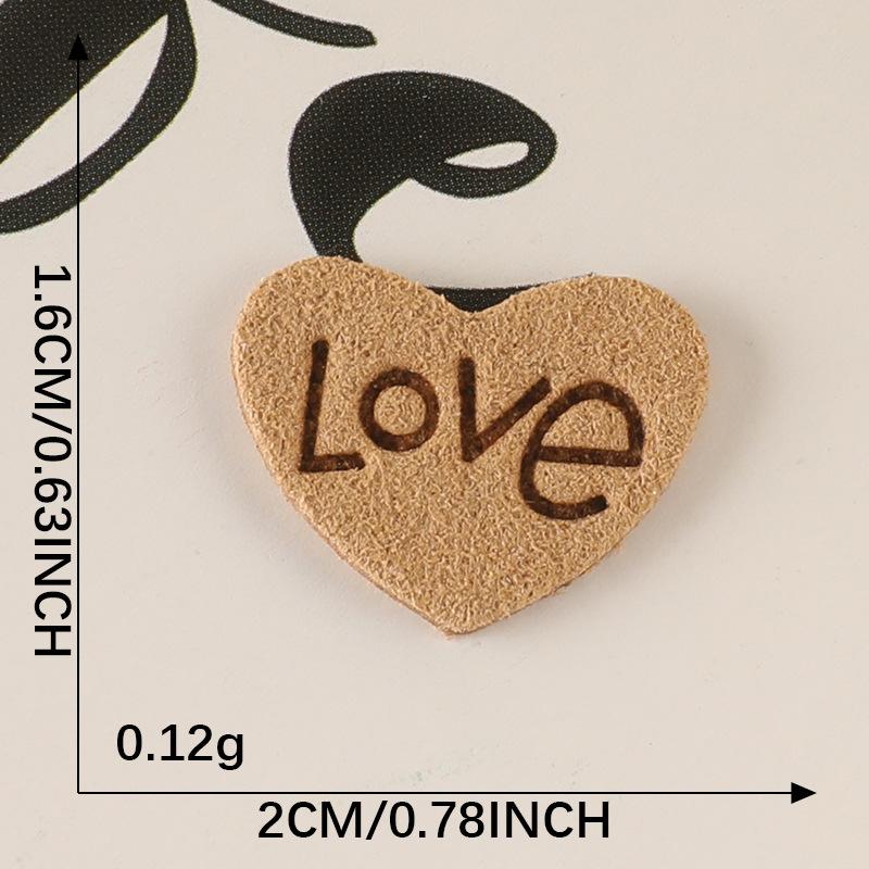 10Pcs/Bag Clothing Accessories Love Letter Leather Label Handbook Diy Embroidery Patch Printed Fabric Label Logo