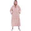 Women's Oversized Flannel Hooded Sweater: Thick, Warm, Long-Sleeve, European/American Autumn-Winter Style