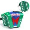 Accordion Toy Children Accordion Musical Instrument 2 Bass 7 Keys for Kids Infant Green