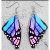 Women Gradient Butterfly Wing Print Dangle Earrings