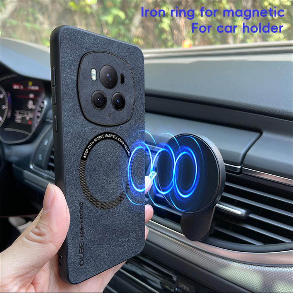 WANLONFENG YBP Series For Honor Magic6 Pro 5G Magnetic Case with Tempered Glass Film PU Leather+TPU Phone Cover Precise Cutouts
