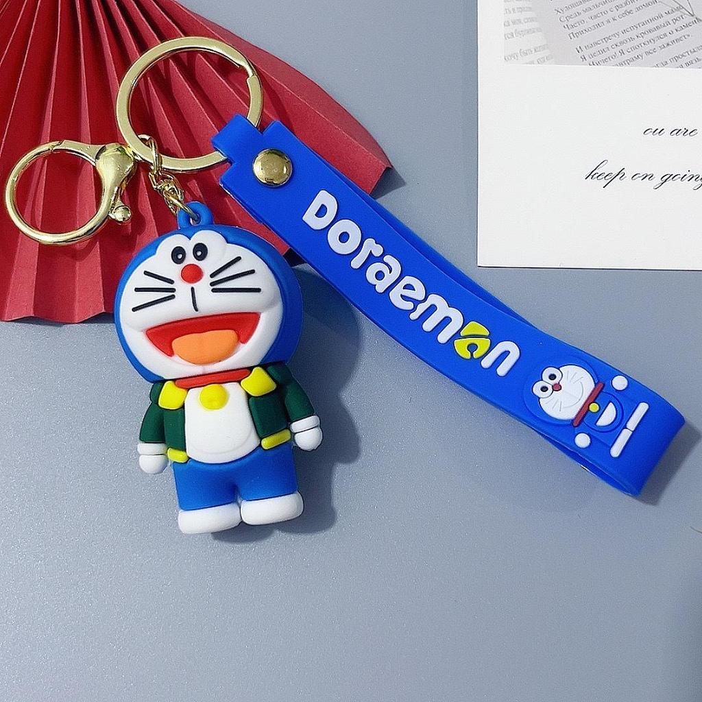 Blue Doraemon Cat Keychain Pendant - Cute Couple Bag Charm Gift