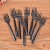 50/100Pcs 11.5Cm Disposable Black Transparent Fork Cake Fruit Four Teeth Fork Birthday Party Wedding Cake Dessert Accessories