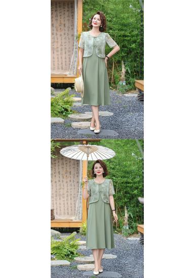 Elegant Chiffon Summer Dress for Middle-Aged & Elderly Women - Short Sleeve Long Skirt (2026 Edition)