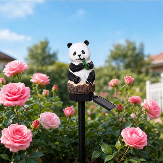 Solar Animal Stake Light, Resin Owl Panda Frog Garden Lights, Waterproof Outdoor Landscape Lamp, Fairy Yard Lawn Pathway Patio Decor