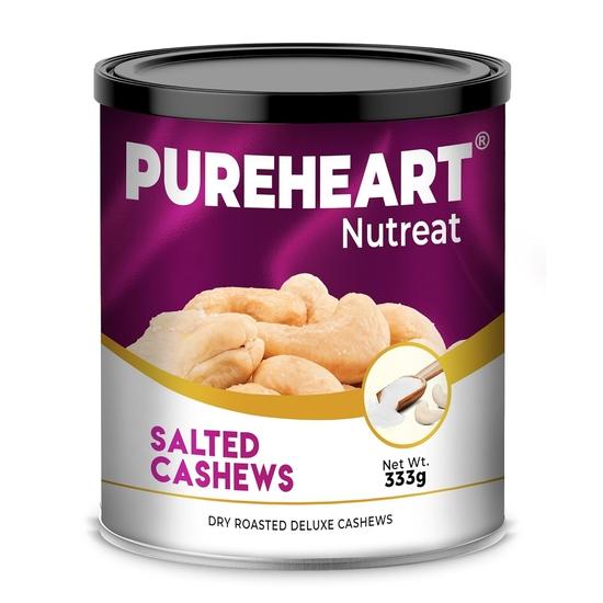 

Pureheart Nutreat Roasted Salted Cashews (333 gm)| Premium Salted Whole Cashew Nuts/Kaju Dry Fruit | No Artificial Colors, Flavors, Preservatives 333GM