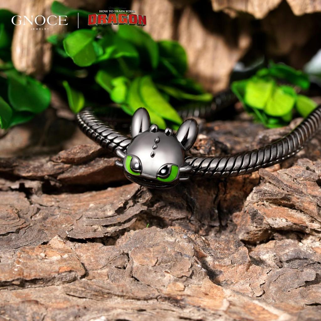 GNOCE How To Train Your Dragon Toothless Smile Charm for Women, S925 Sterling Silver Dangle Charm, Women, Wife, Valentine's Day, Mother's Day