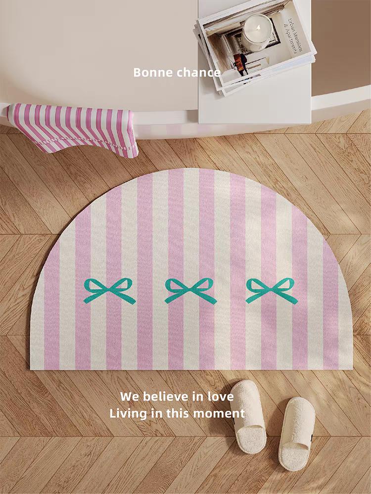 

Korean Style Blue Bowknot Bathroom Mat Diatomaceous Earth Absorbent Quick-Dry Toilet Bathroom Washroom Doorway Non-Slip Foot Mat 40x60cm