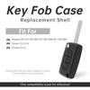 3 Button Flip Key Fob Case Replacement Durabled for 207-407 Citroen C1-C4 with Tools Key Chain Screwdriver