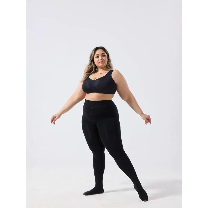 Large Size High Waist Winter Velvet Thickened Warm Outer Wear Integrated Bottoming Pantyhose Belly Pants