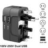 1 db Univerzális Utazó Dugó Adapter 2 USB Porttal Világutazó AC Hálózati Töltő Adapter AU US UK EU Átalakító Adapter USB Töltő Új