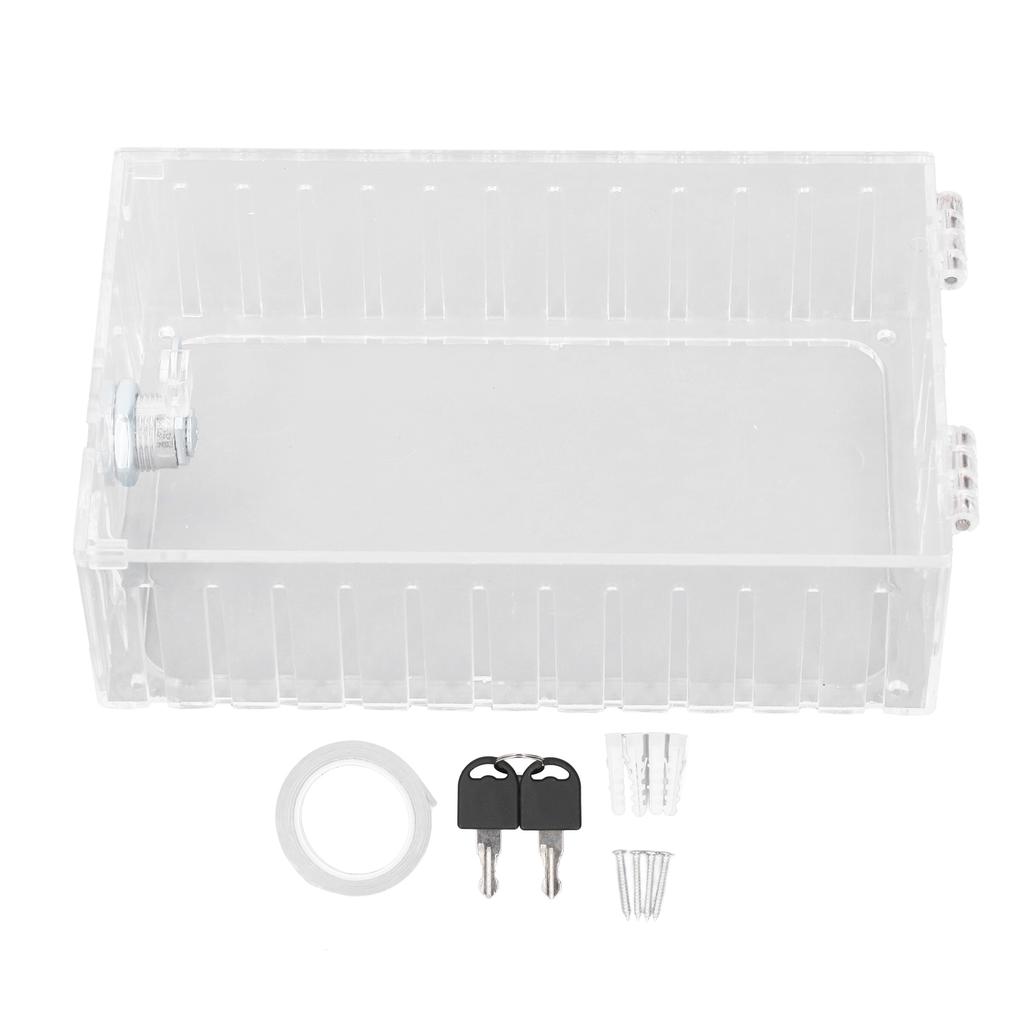 Thermostat Lock Box with Keys Clear Acrylic Protective Cover for Home Or Commercial Temperature