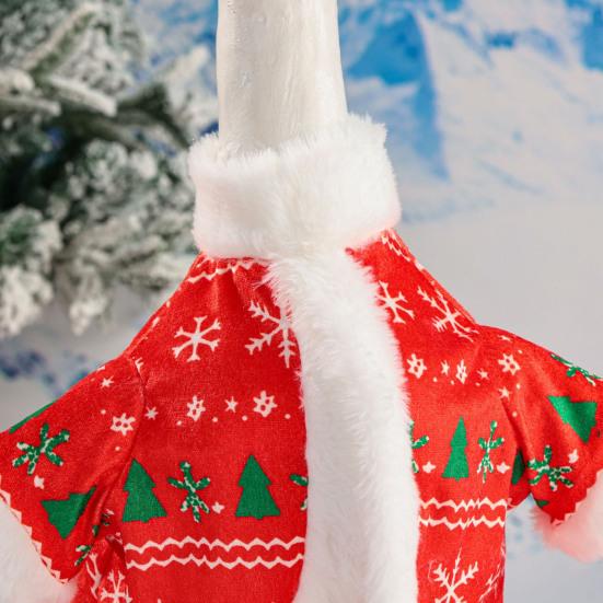 Christmas Goose Outfit Cute Porch Goose Clothes with Hat for 23" Goose Statue Outdoor Holiday Goose Costume for Patio Yard Lawn Decor