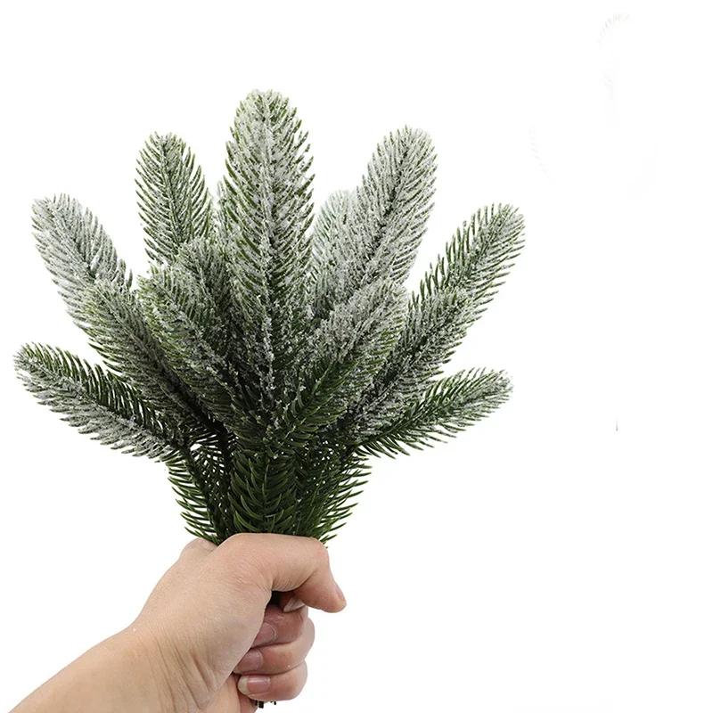 12Pcs Christmas Artificial Branches Fake Plant Pine Needles Wreath Vine Rattan for Xmas Tree Decoration Gift Box Wedding Flowers
