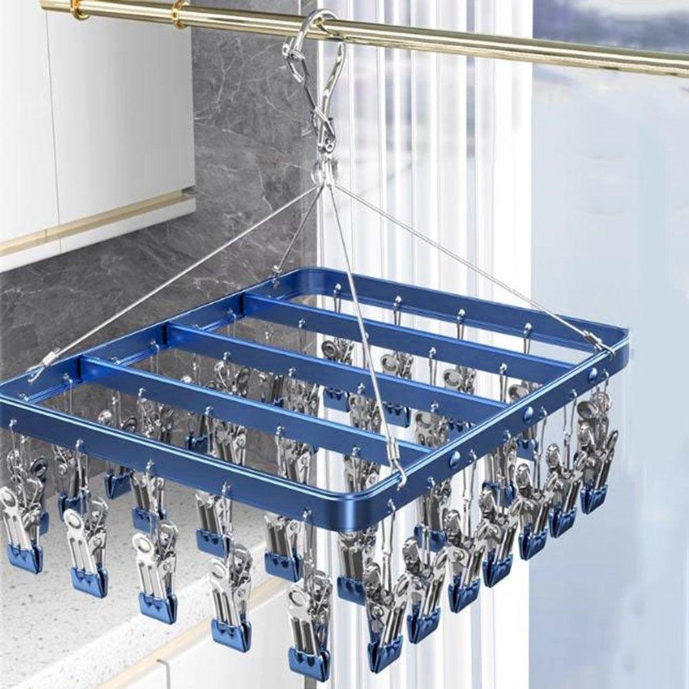 Aluminum Zinc Zinc Alloy Multi-Clip Drying Rack Windproof Towel Socks Hanger Clothes Drying Rack  Skirt