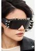 Cyberpunk Demon Sunglasses with Metal Rivets - Funny and Stylish Party Wear
