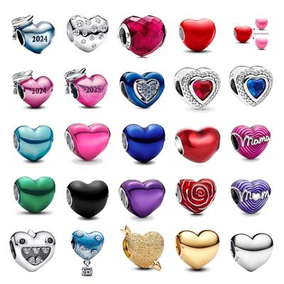Klassiker Kupferfarbene Herzförmige Rosen Herzförmige Mutterperlen, Passend für Original Armband DIY Damen High-End Schmuck