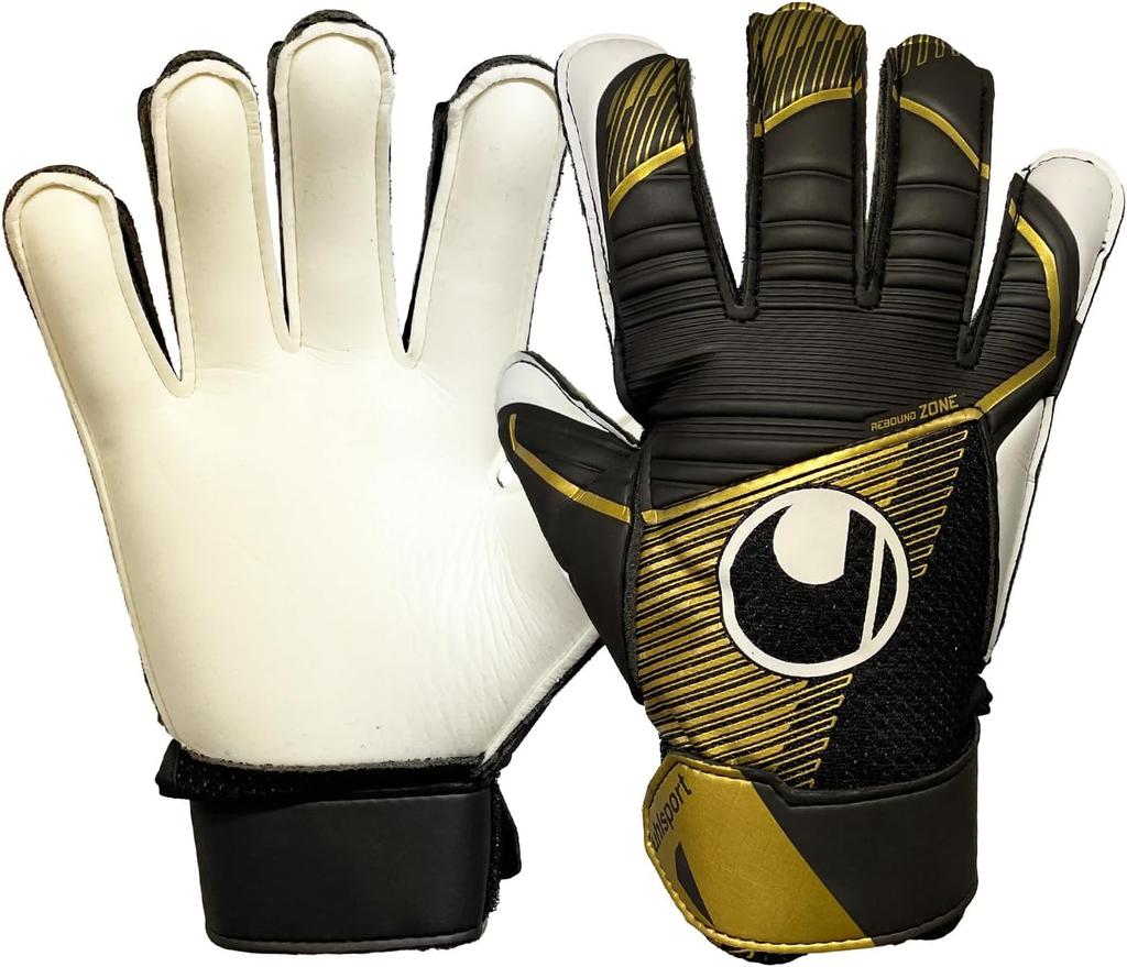 Uhlsport Practice Soccer GK Keeper Gloves Powerline Elite Starter Soft 1011312 02 3 Black X Gold X White